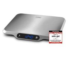 Caso L15Â Balance de Cuisine Design avec Surface de pesÃ©e Extra Large (30Â x 22Â cm) en Acier Inoxydable brossÃ©, Ã©chelle pour Charge Max. 15Â kg, numÃ©rique, Grand Ã©cran, Fonction Maintien (Hold)