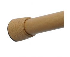 iDesign tringle extensible Ã rideau de douche, barre de douche en mÃ©tal de taille moyenne, tringle rideau douche sans perÃ§age avec joli fini bambou, marron clair
