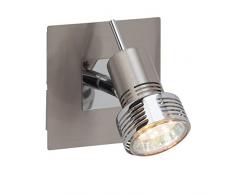 Brilliant G34710/77 Spot patere LED KASSANDRA, 3W GU10, metal, coloris acier/chrome, 2.5 W
