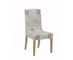 Martina Home Pack2Â Housse Chaise avec Dossier Leire, Tissu, Multicolore, 24Â x 30Â x 6Â cm