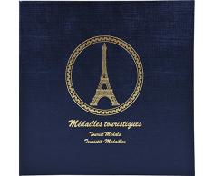 Exacompta - 96114E - Classeur de Collection pour 100 Médailles Souvenirs - 24,5 x 25 cm - Bleu Marine