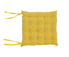Soleil docre Dessus de Chaise capitonnÃ©, Coton, Jaune, 40x40x5 cm