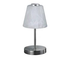Reality Leuchten R52541907 Lampe de Table, MÃ©tal, 2.5 W, Nickel Matt/WeiÃ