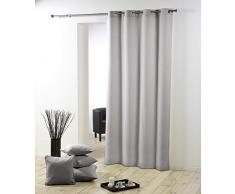 douceur dintÃ©rieur rideau a oeillets plastique 140x260 cm polyester essentiel gris