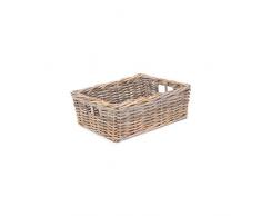 Red Hamper Panier rectangulaire Extra Large en rotin Gris Kubu Extra Plat