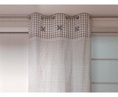 Soleil docre 031689 OSLO Rideau brodé à  oeillets Coton Gris 140x240 cm