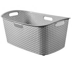 CURVER | Panier à linge 47L - My Style, Argent, Laundry Hampers & Baskets, 60x39x27,8 cm