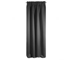Design91 Rideaux Lisses occultants 8 Åillets Style Moderne, Noir, 135x270cm