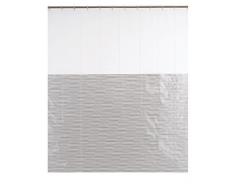 OPPORTUNITY 11K12200001+HOOK Rideau de douche Milleraies PEVA 180x200 cm blanc/argent avec anneaux de douche