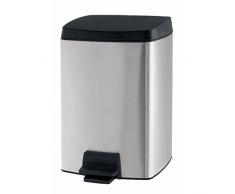 Brabantia 461804 Poubelle à Pédale Rectangulaire avec Seau Intérieur Plastique, 10 L - Inox mat