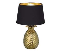 Reality Leuchten R50431079 PINEAPPLE Lampe de Table, Céramique, Or
