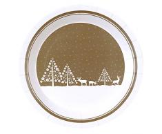 Neviti Winter Wonderland Assiettes en Papier, Multicolore, Lot de 8