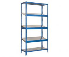 simonrack 8435104944004 2000 x 1000 x 400 mm Capacité 200 kg 5/400 simonexpo Plus Étagère 5 étages Bleu/galva