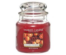 Yankee Candle 1053155 Bougie Parfum Mandarin Cranberry 411 g, Verre, Violet, Jarre Moyen