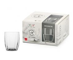 Bormioli Rocco Rencontres Lot de 4 Verres à Eau, Verre, Transparent, 16 x 16 x 10 cm