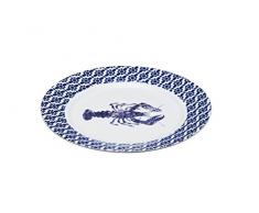 Kitchen Craft Master Class ArtesÃ£ Grande Porcelaine Vache Plateau Ã Fromage, 30Â cm (30,5Â cm)Â âÂ Bord Bleu