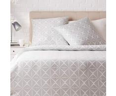 AmazonBasics Parure de lit avec housse de couette en satin, 155 x 220 cm / 80 x 80 cm x 2, Gris quartz