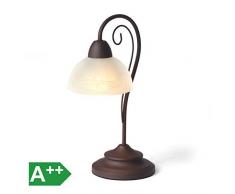 Reality, Lampe de table, Country 1xE14, max.40,0 W Verre, Blanc, Corps: metal, Rouille Ã:15,5cm, H:40,0cm IP20,Interrupteur de cordon
