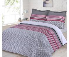 Vision Housse de Couette Tracy 260x240cm avec 2 taies 65x65cm - 100% Coton