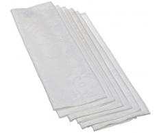 Lovely Casa Lot de 6 Serviettes, Polyester, Blanc, 45x45 cm