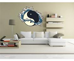pinkelephant Autocollant Mural Misc3-yinyang5 â Stylisches Yin Yang Wellen â Sticker Mural 70 x 54 cm