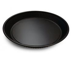 Guardini Gardenia, Moule à tarte avec fond amovible 28 cm, acier avec revêtement anti-adhérent, Couleur noire