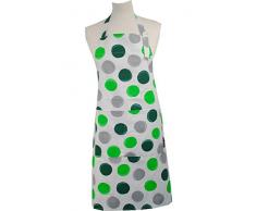 Amarelle Tablier Pois Verts, Blanc, 80 x 70