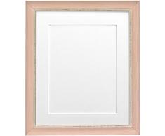 Frames by Post Porte Photo Nordique 45 x 30 cm pour Photo de 14 x 8-Pouces avec embase Blanche, Rose Vieilli