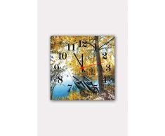 Bonamaison Horloge Murale en MDF, Multicolore, 30 x 30 cm