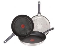 Tefal Daily Cook PoÃªle Anti-adhÃ©sive en Acier Inoxydable Juego de 3 sartenes Noir