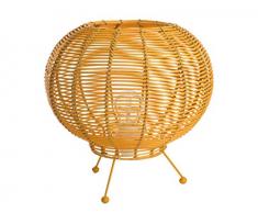 Luminaire Korba jaune, lampe décorative rotin, 60 W, jaune, ø 30 x H 26 cm
