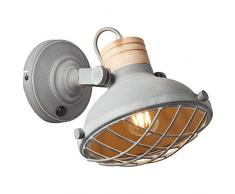 Brilliant Charo Applique murale en mÃ©tal Gris bÃ©ton 25 W