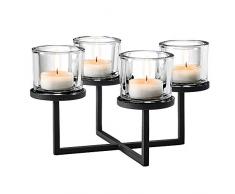 blomus 65555 Bougeoir Nero 33x33x18 cm, Verre/Acier, Noir/Transparent, 18 x 33 x 33 cm