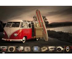 Empire Poster Combi Volkswagen avec Planche de Surf Multicolore