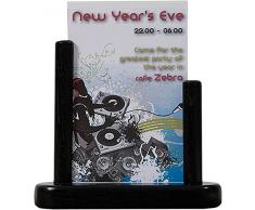 Securit Tableau Noir laqué Table Poster Cadre, Bois, Noir, Format A6