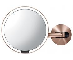simplehuman, miroir à capteur mural, acier inoxydable or rose