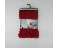 douceur dintérieur plaid a franges 120x150cm shelly rouge