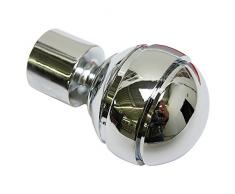 GARDINIA Embouts pour tringle à rideau, 2 embouts boule, Série Chicago, Métal, Chromé, Diamètre: 20 mm