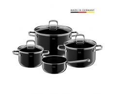 Silit Elegance Line Lot de 4 casseroles en céramique fonctionnelle Silargan avec couvercles en verre et couvercles à induction Passe au four