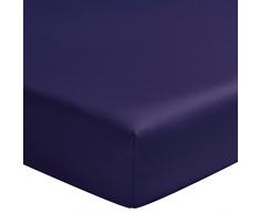 Essix - Drap Housse Double Triumph Line Satin de coton Figue 90 x 200 cm