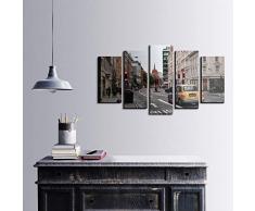 Bonamaison DÃ©coration Murale Ensemble de 5 Impression sur Toile, Dimensions: 100 x 60 Cm - ConÃ§u et fabriquÃ© en Turquie