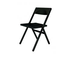 Alessi Aspn9017 Piana Chaise Pliante et Empilable en Pp, Noir et Fibre de Verre