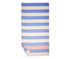 Cacala - Paradise SÃ©rie - Serviettes de Bain Turque, Coton, Blue Beige, 95 x 175 x 0.5 cm