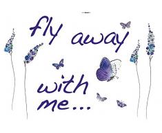 Komar Deco de Sticker Butterflies, 1 pièce, Violet, 17719h