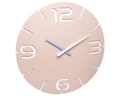 TFA-Dostmann 60.3536.16 Contour Horloge Murale Radio-pilotÃ©e en Plastique Rose/Blanc Ã 350 x 35 mm