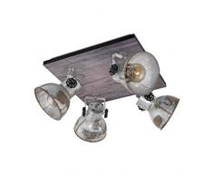 EGLO 49653 Plafonnier, Acier, 40 W, Marron/patiné, Noir