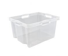 Keeeper Boîte de Rangement avec Poignées Intégrées, Dimensions : XL, 43 x 35 x 23 cm, 24 l, Franz, Transparent