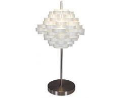 Naeve Leuchten 3025823 Lampe de table décorative en métal et plastique livrée sans ampoule Interrupteur sur cordon Blanc 61 x 35 cm