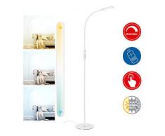 Briloner Leuchten 1296-016 Lampadaire Ã LED avec variateur dintensitÃ© et tÃ©lÃ©commande 700 LM Blanc 8 W, weiÃ