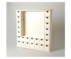 Artemio 14002558 Calendrier de lAvent de Bois Cadre CarrÃ© avec BoÃ®tes 44 cm, 44 x 44 x 7 cm